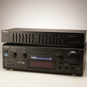 Technics Equalizer Black SH-8046 Stereo 2-Channel 10-Band Analog Graphic EQ
